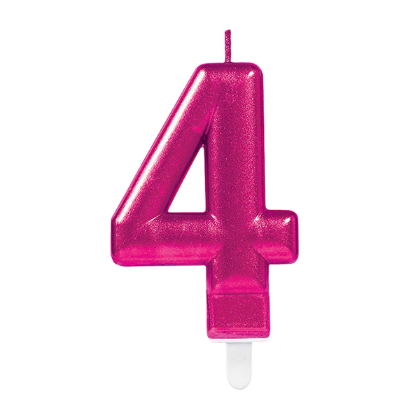 Candle Number 4  Pink